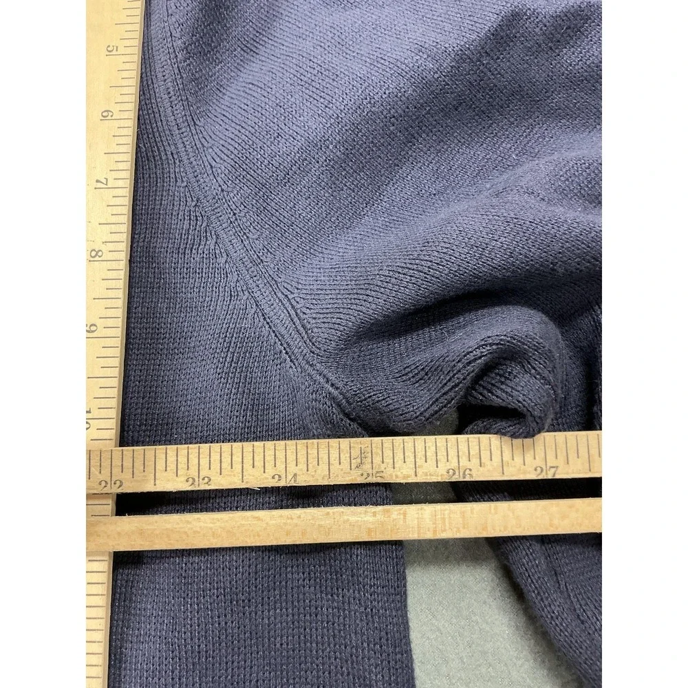 Lands' End Sweater‎ Mens 2XL Blue Full Zip Mock Neck Pockets American Airlines